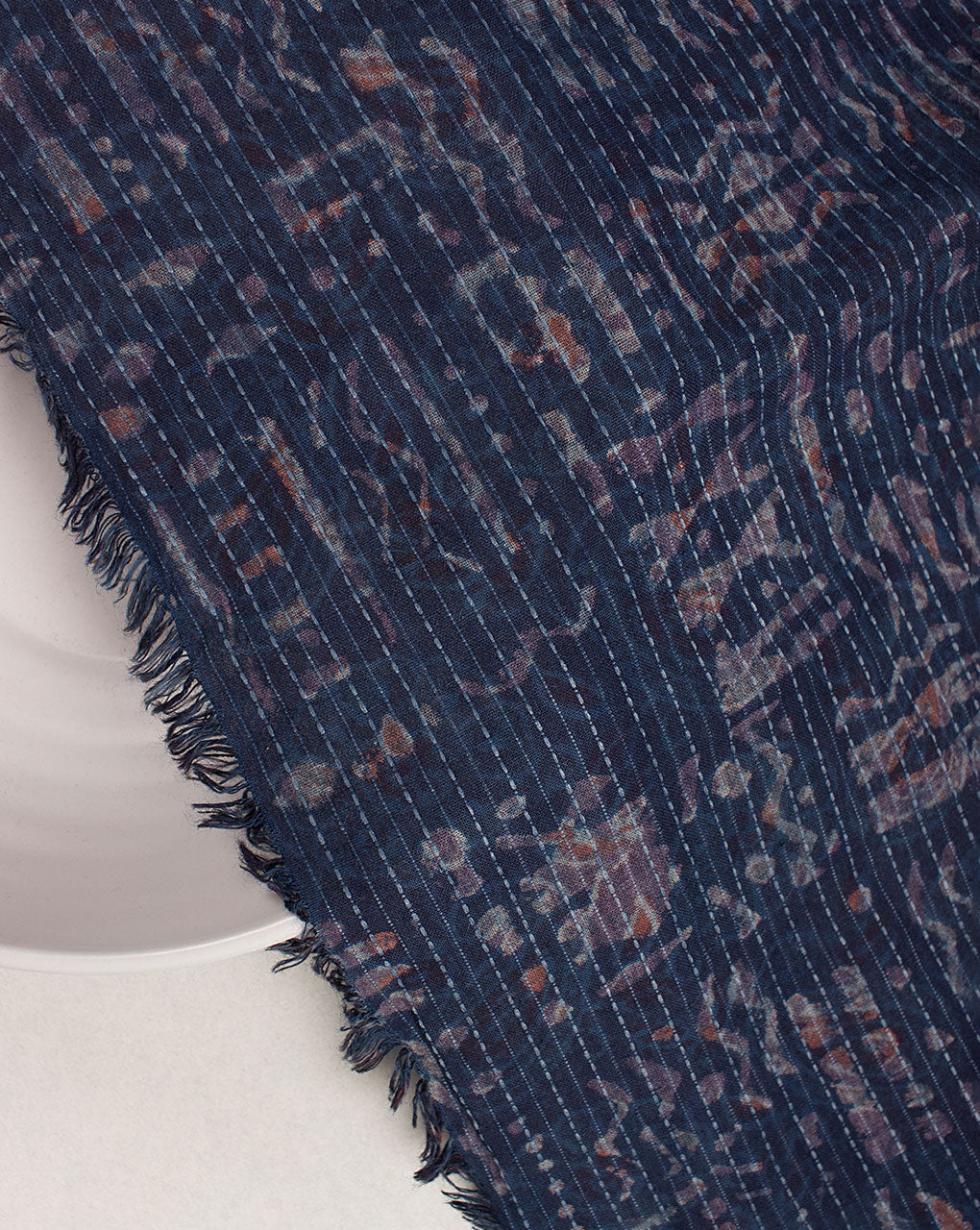 Indigo Hand Block Kantha Cotton Fabric