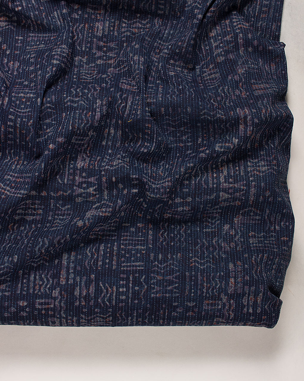 Indigo Hand Block Kantha Cotton Fabric