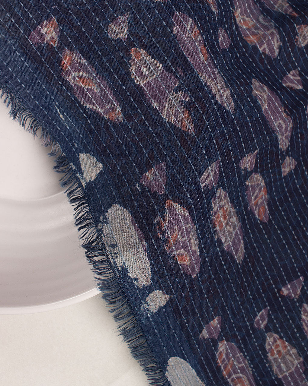 Indigo Hand Block Kantha Cotton Fabric