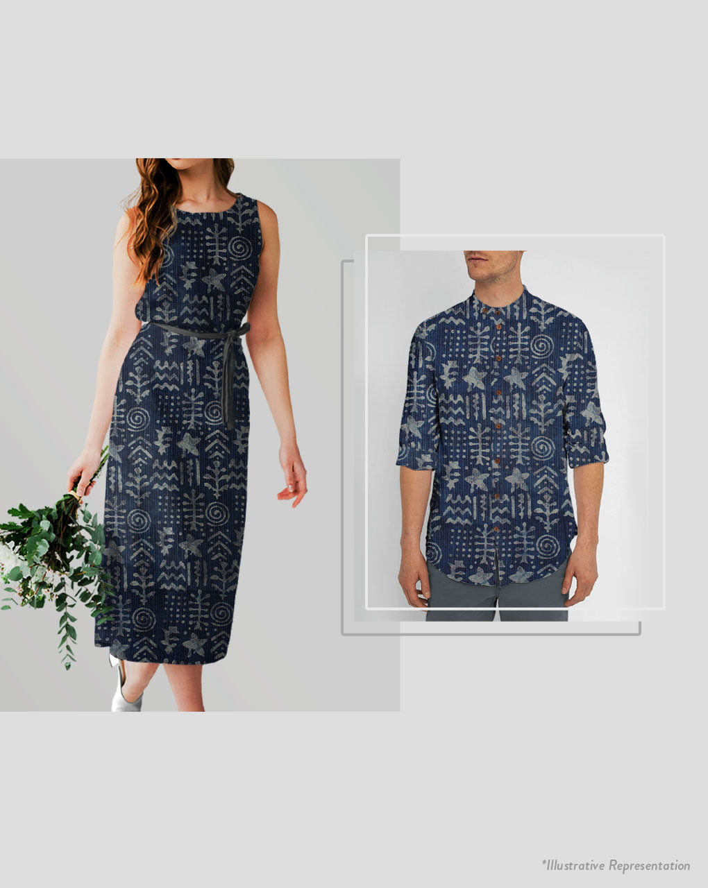 Indigo Hand Block Kantha Cotton Fabric