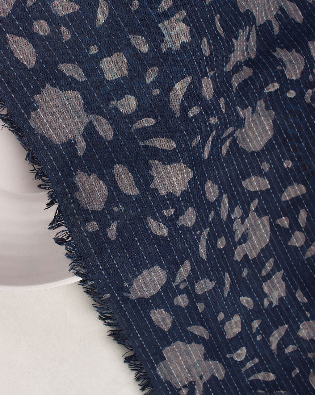 Indigo Hand Block Kantha Cotton Fabric