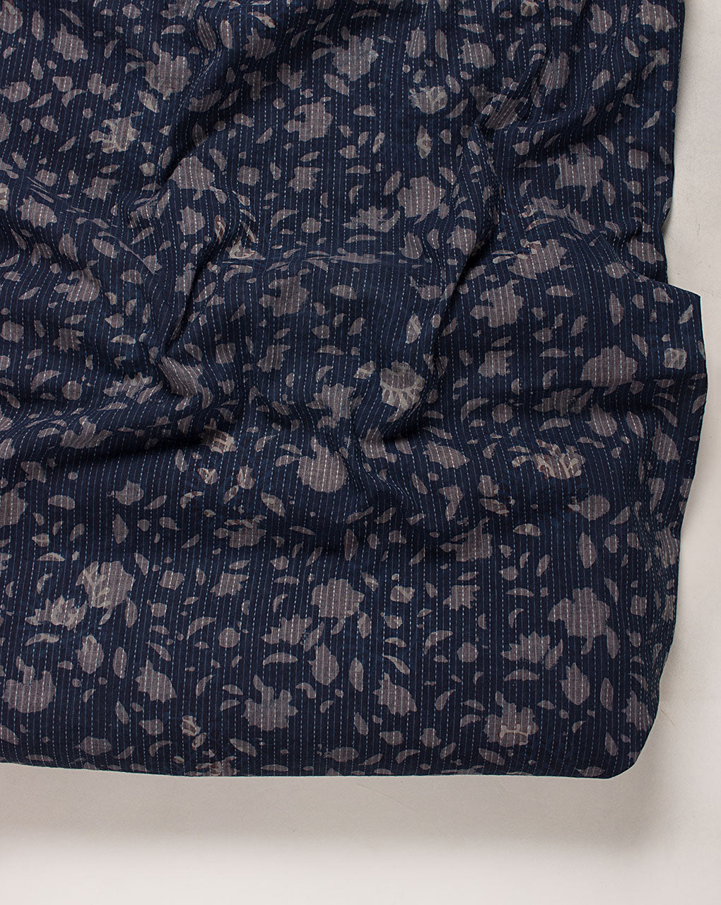 Indigo Hand Block Kantha Cotton Fabric