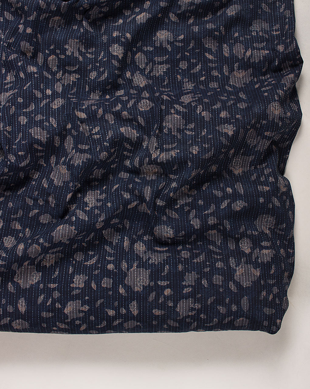 Indigo Hand Block Kantha Cotton Fabric
