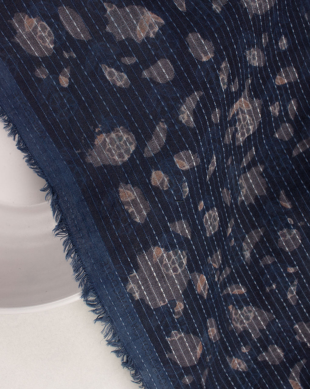 Indigo Hand Block Kantha Cotton Fabric