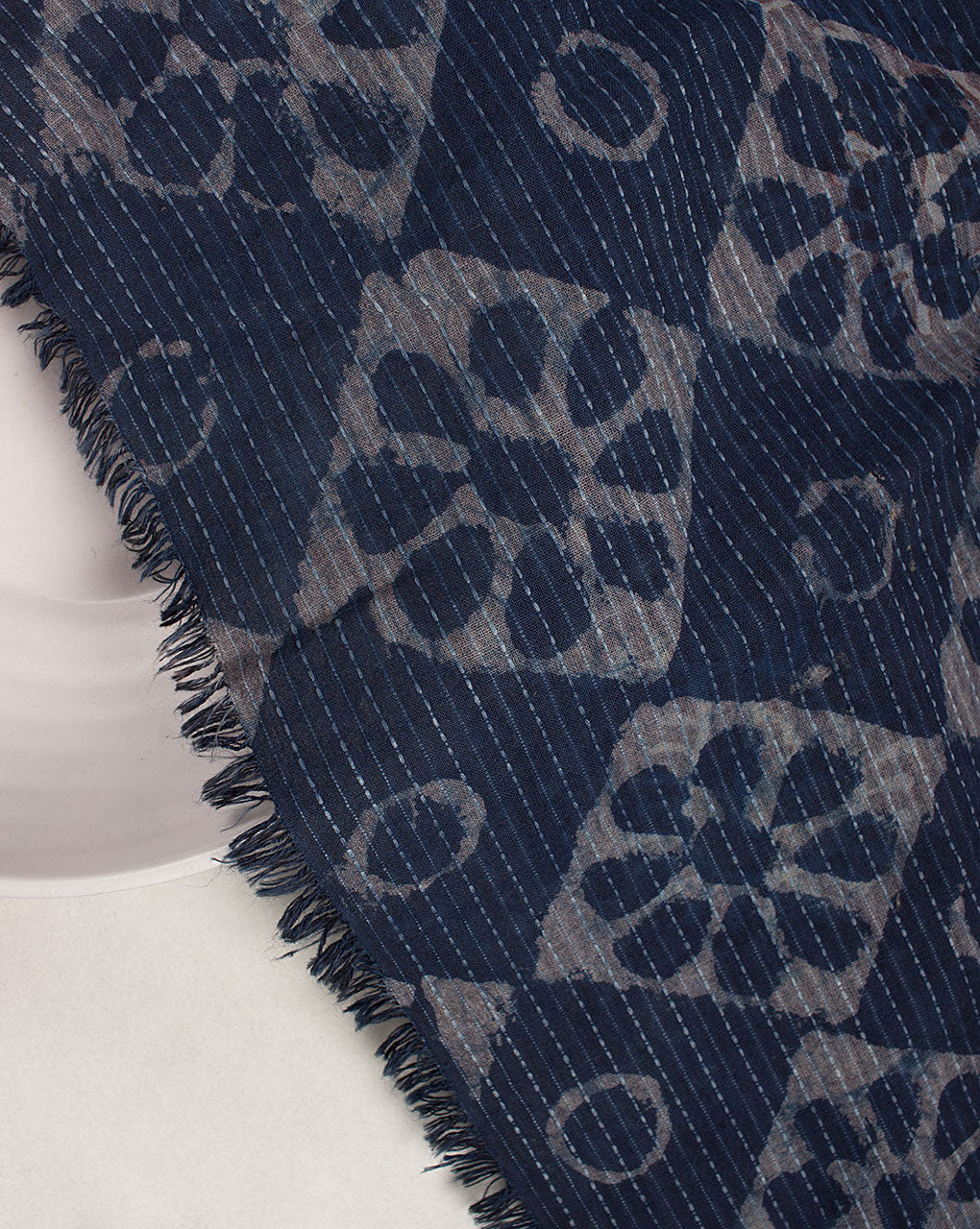 Indigo Hand Block Kantha Cotton Fabric
