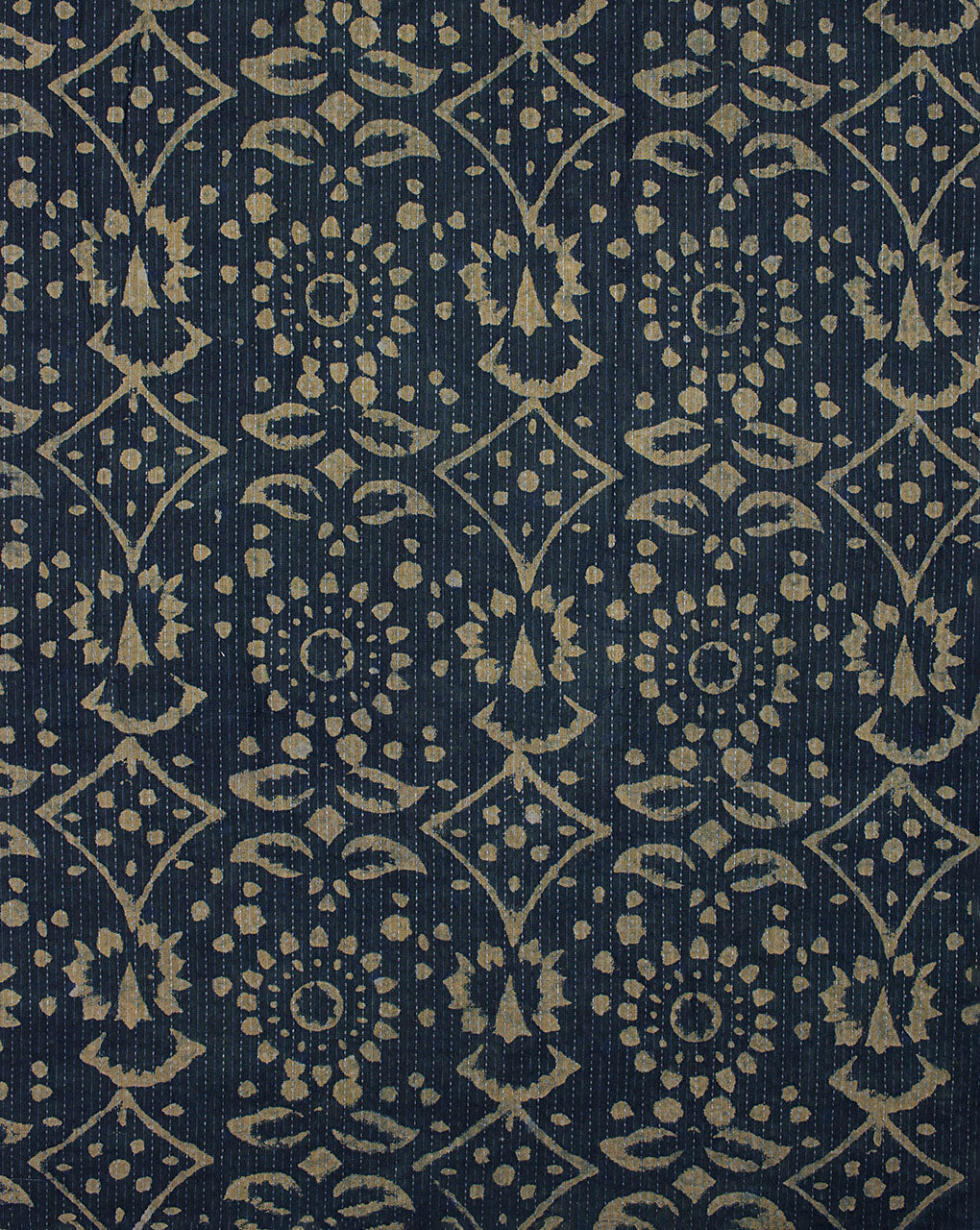 Indigo Hand Block Kantha Cotton Fabric