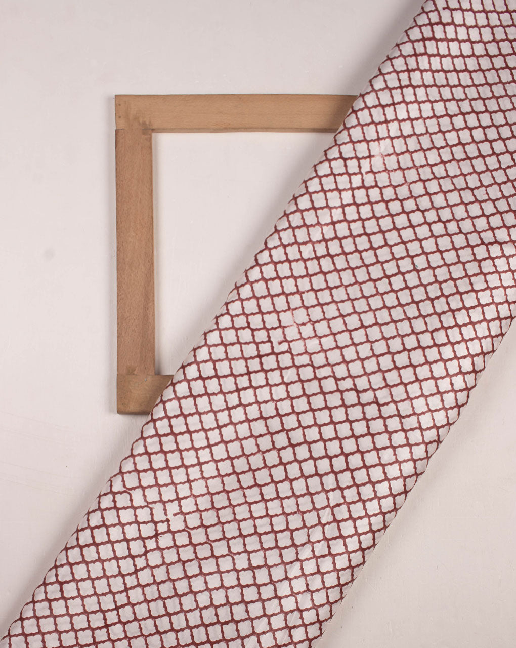 Trellis Pink City Theme Hand Block Modal Satin Fabric - Fabriclore.com