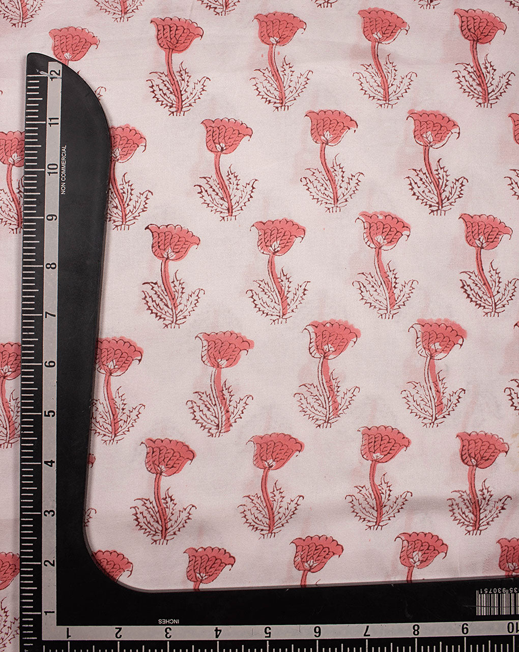 Pink City Theme Hand Block Modal Satin Fabric - Fabriclore.com