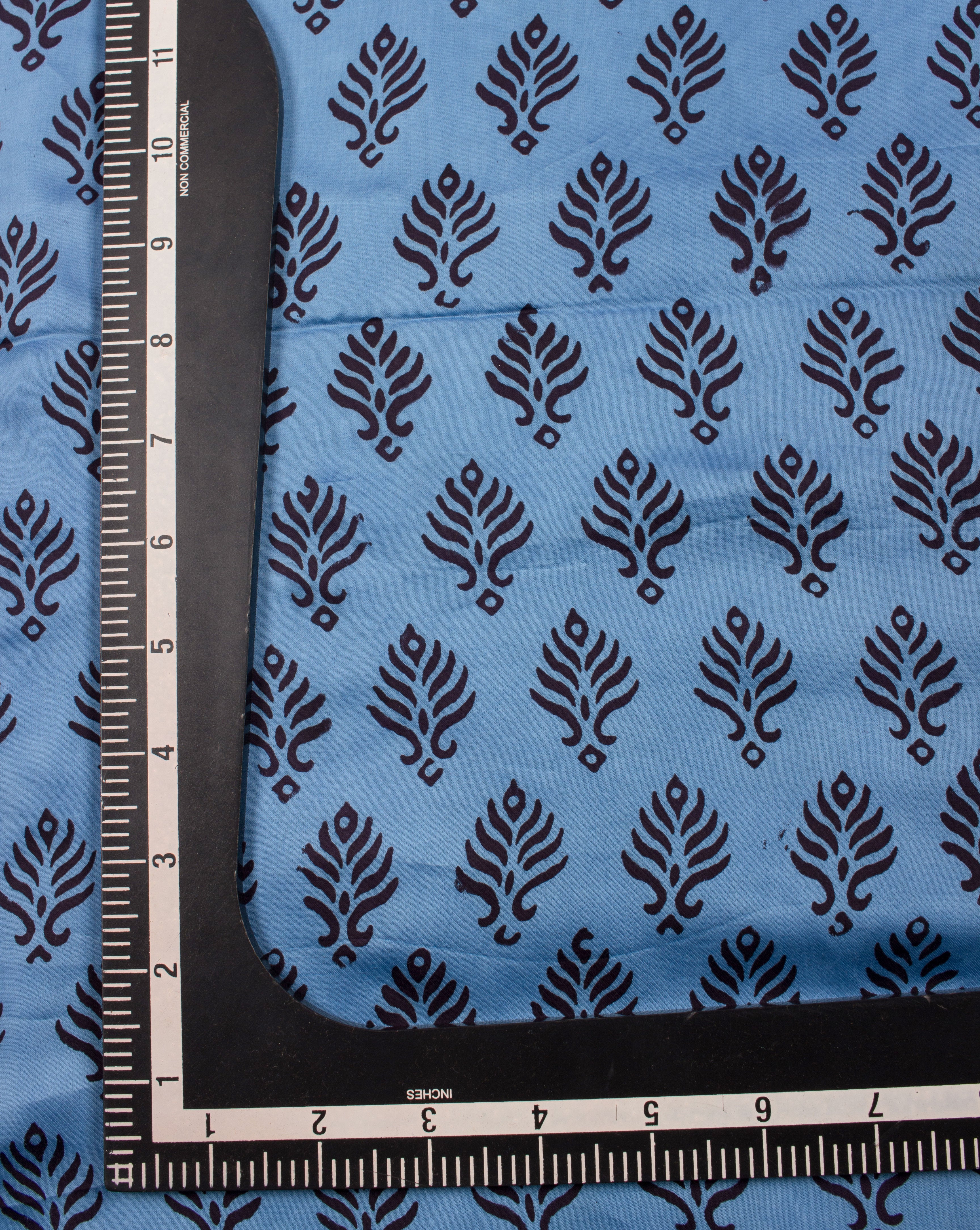 Booti Pattern Hand Block Bagh Print Modal Satin Fabric - Fabriclore.com