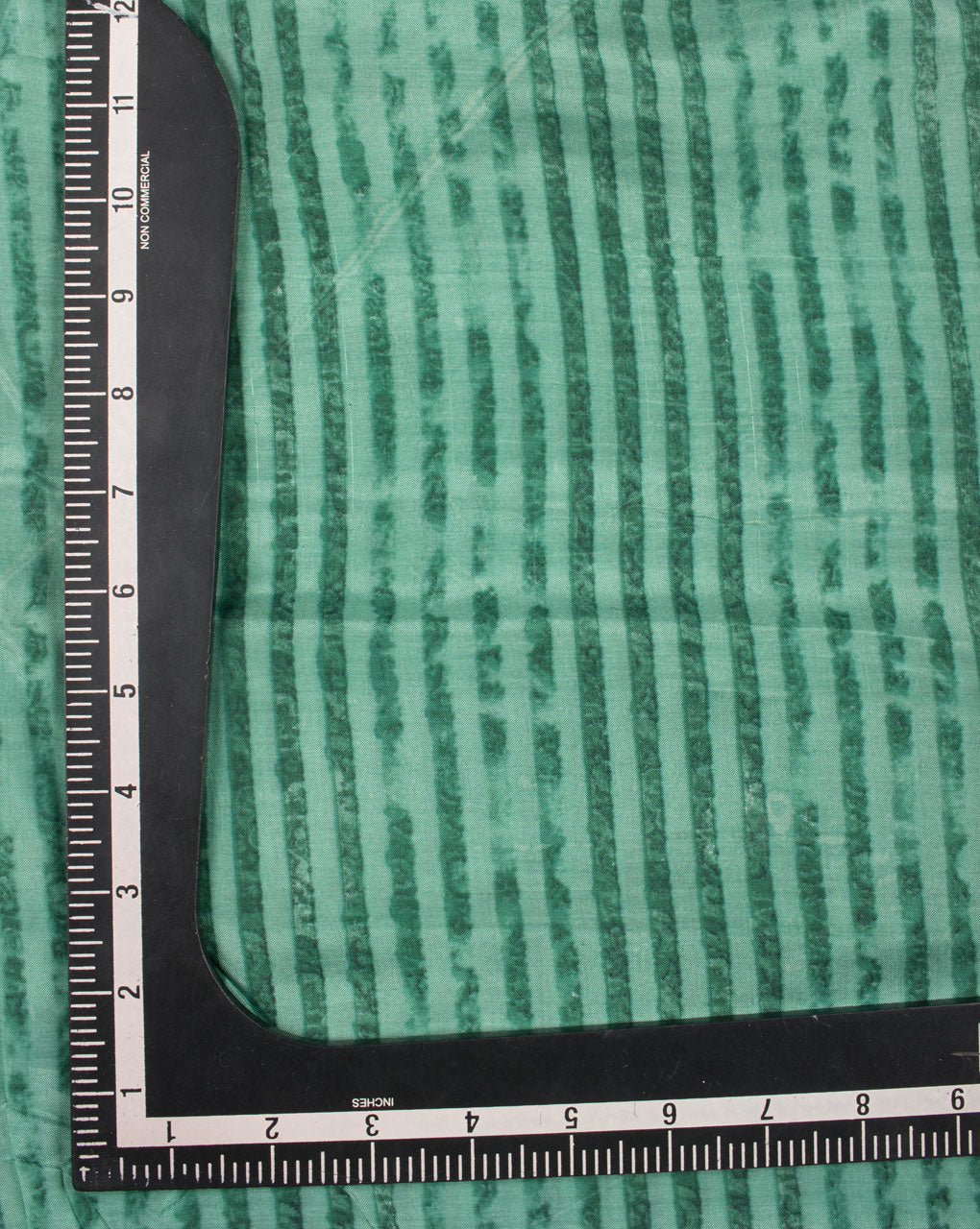 Sage Green Brown Stripes Discharge Screen Print Muslin Fabric - Fabriclore.com