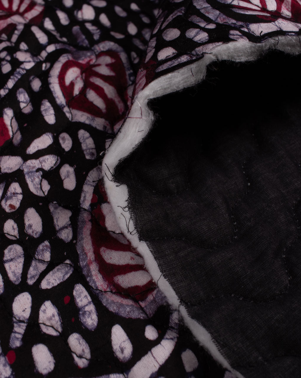 Batik Hand Block Modal Satin Quilted Fabric - Fabriclore.com