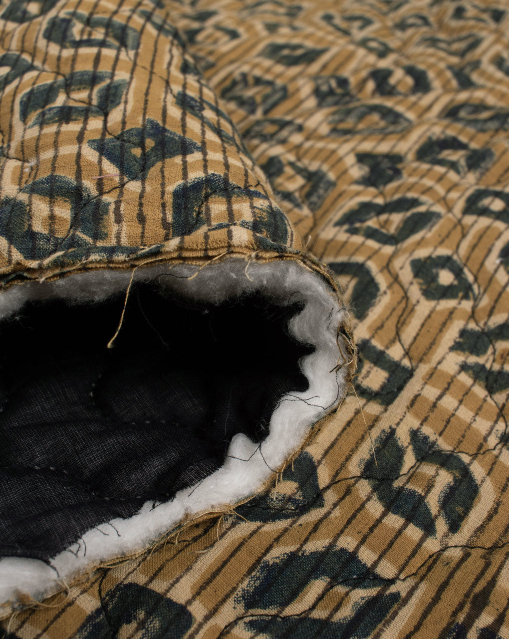 Ajrak Hand Block Cotton Quilted Fabric - Fabriclore.com