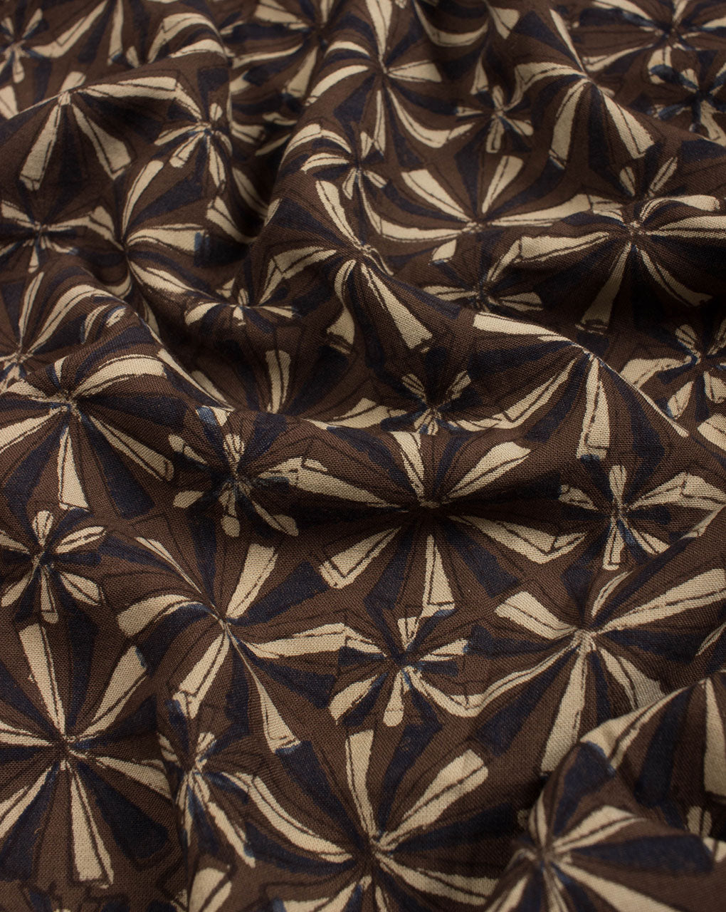 Jhag Ajrak Hand Block Natural Dye Rayon Fabric ( Width 42 Inch ) - Fabriclore.com