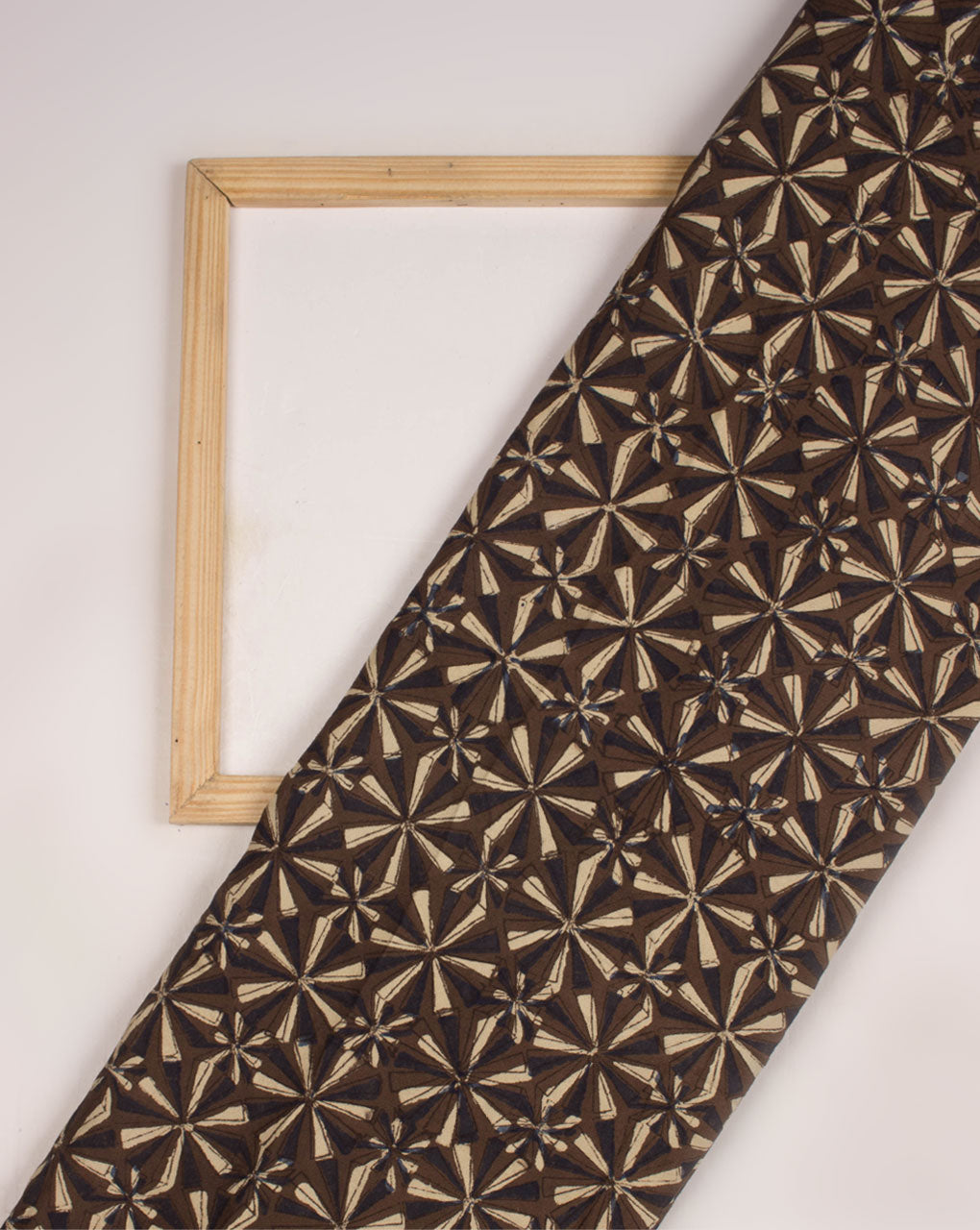 Jhag Ajrak Hand Block Natural Dye Rayon Fabric ( Width 42 Inch ) - Fabriclore.com