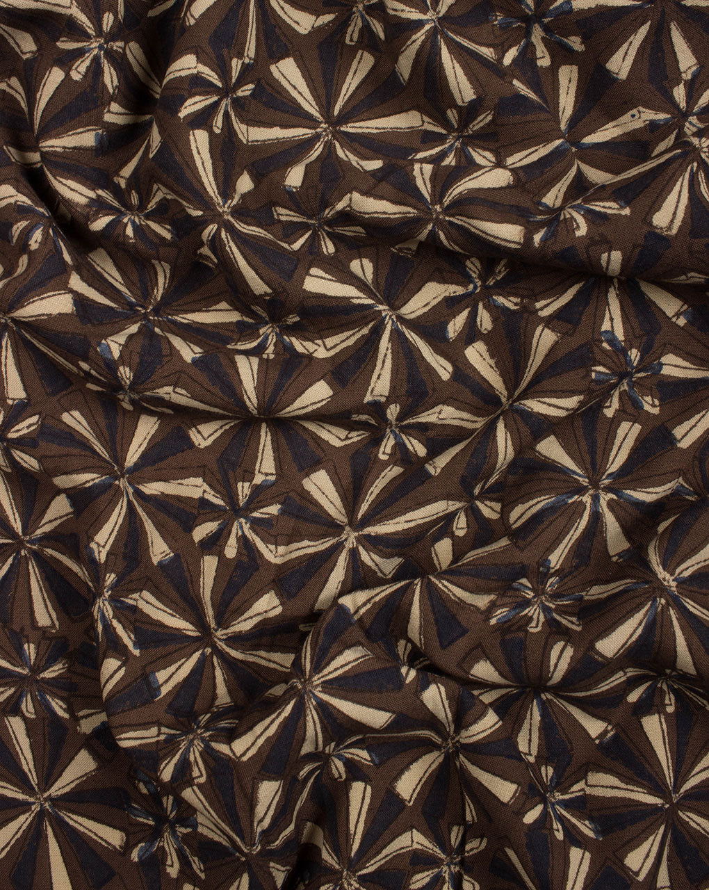 Jhag Ajrak Hand Block Natural Dye Rayon Fabric ( Width 42 Inch ) - Fabriclore.com