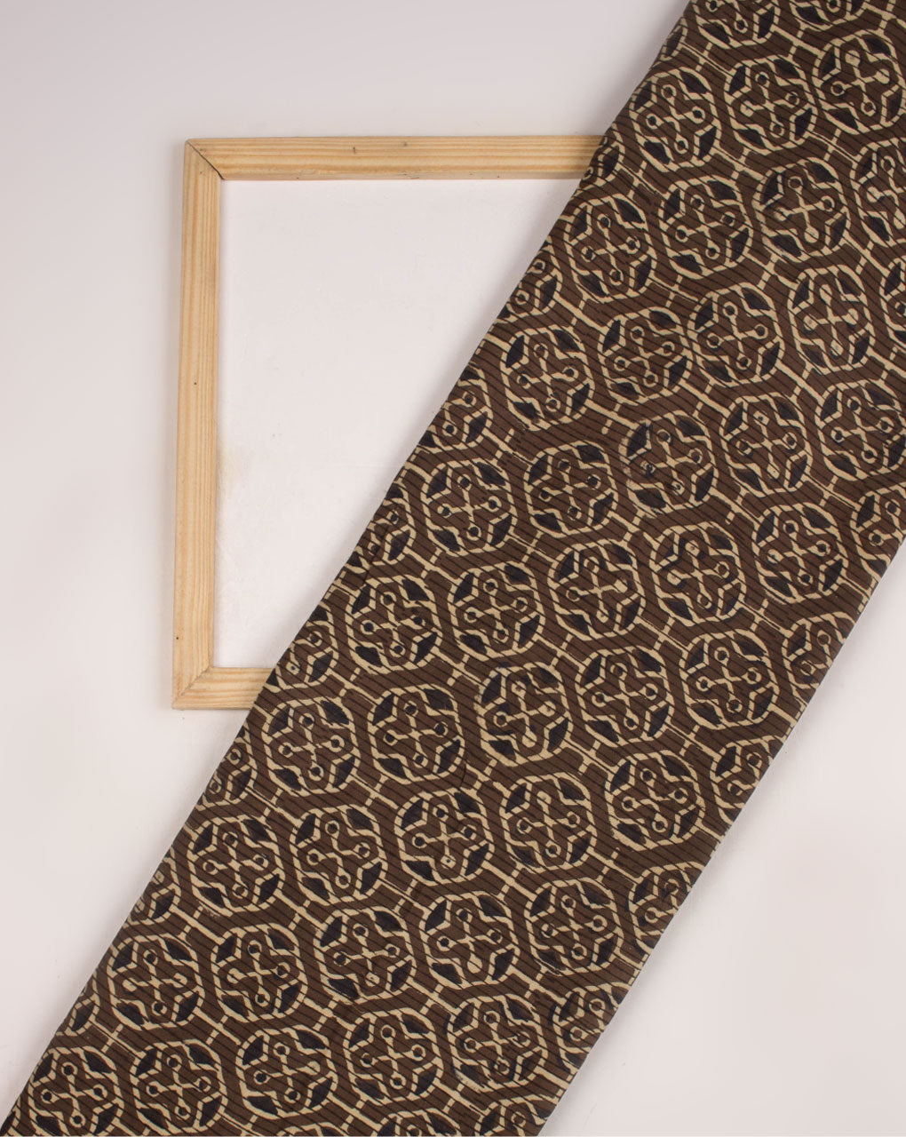 Jhag Ajrak Hand Block Natural Dye Rayon Fabric ( Width 42 Inch ) - Fabriclore.com