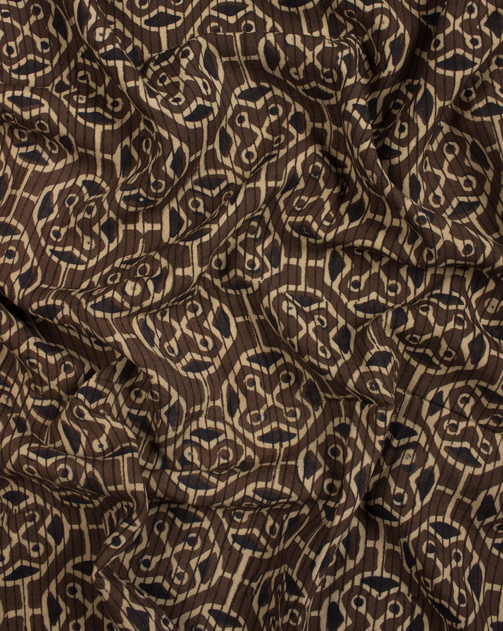 Jhag Ajrak Hand Block Natural Dye Rayon Fabric ( Width 42 Inch ) - Fabriclore.com