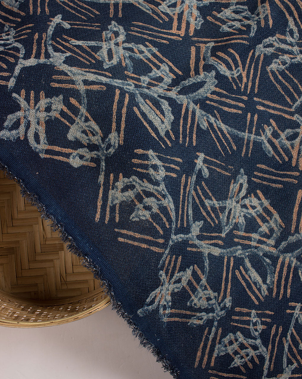 Akola Hand Block Dobby Rayon Fabric - Fabriclore.com