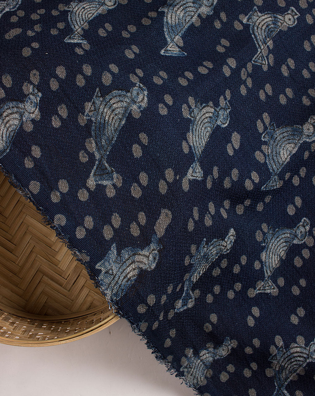 Akola Hand Block Dobby Rayon Fabric - Fabriclore.com