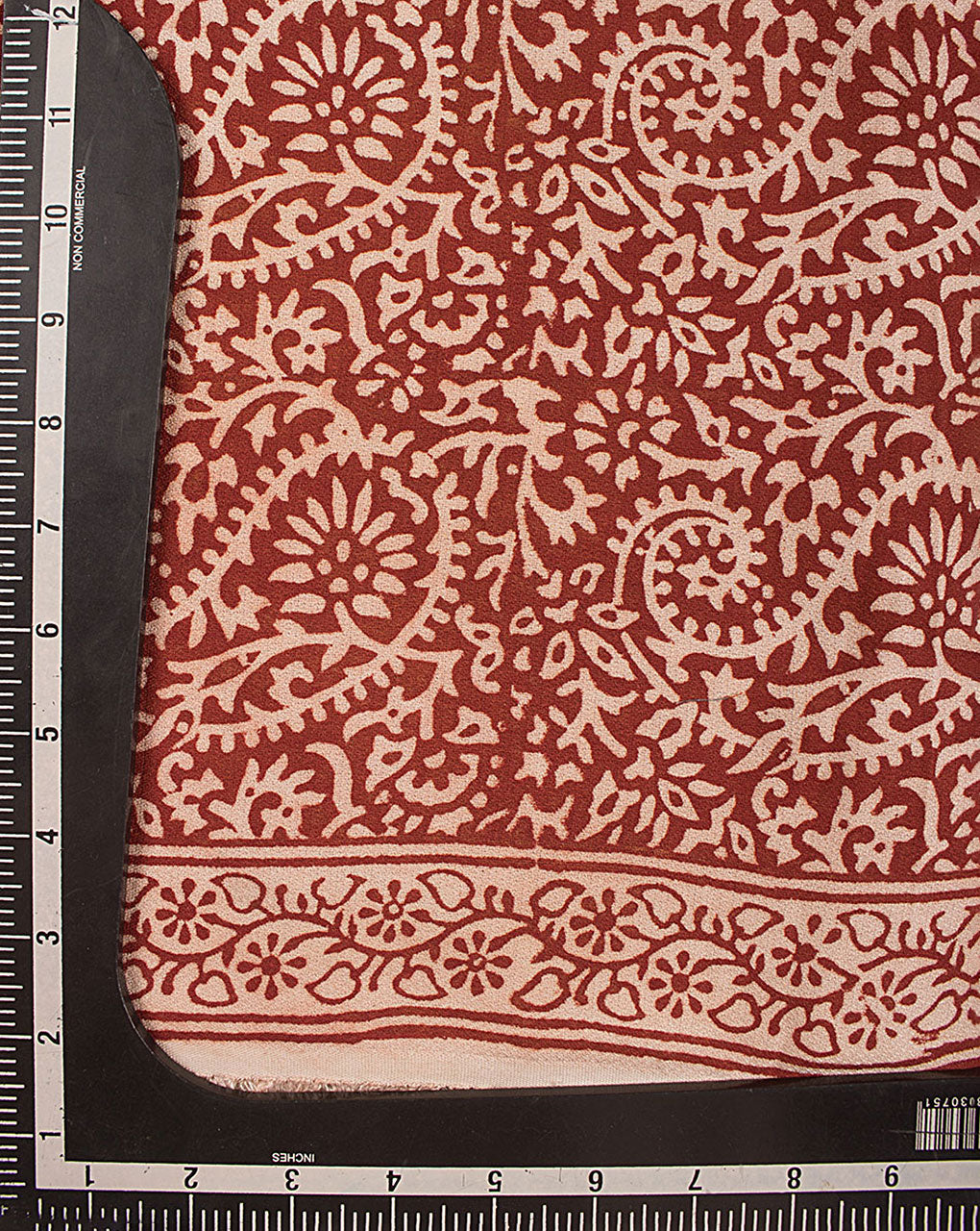 Bagh Print Hand Block Dobby Rayon Fabric - Fabriclore.com