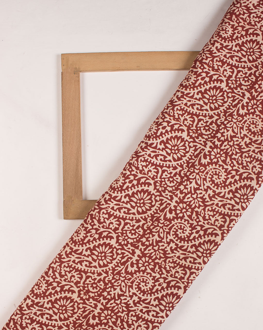 Bagh Print Hand Block Dobby Rayon Fabric - Fabriclore.com