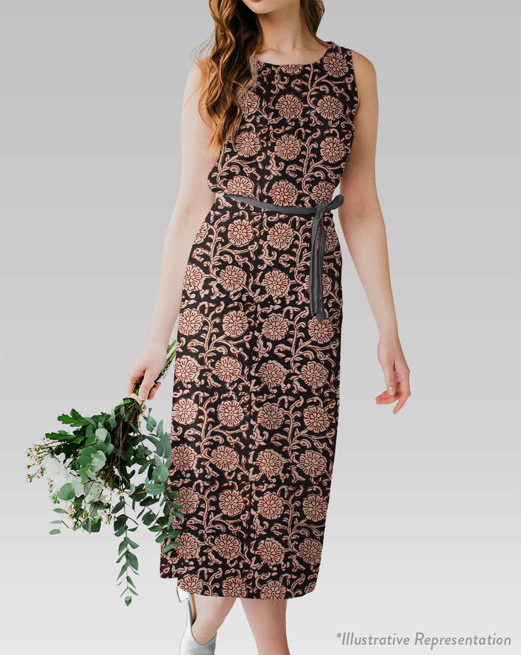 Bagh Print Hand Block Dobby Rayon Fabric - Fabriclore.com