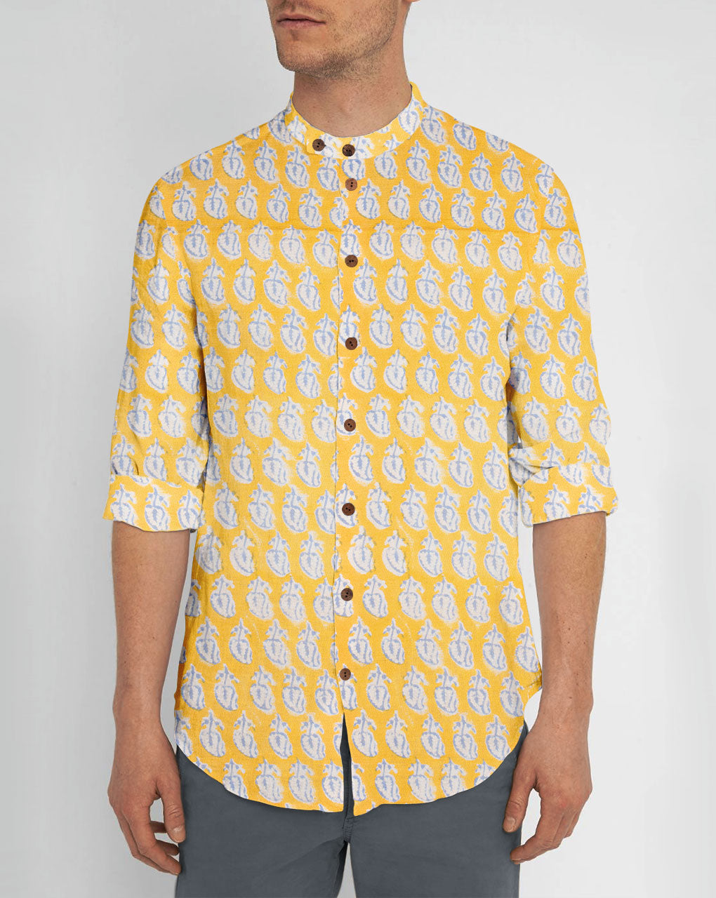 Rapid Hand Block Rayon Dobby Fabric - Fabriclore.com