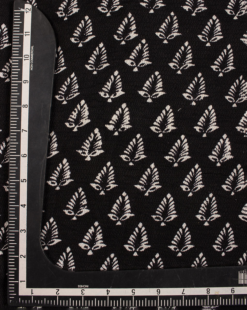 Monochrome Hand Block Rayon Dobby Fabric - Fabriclore.com
