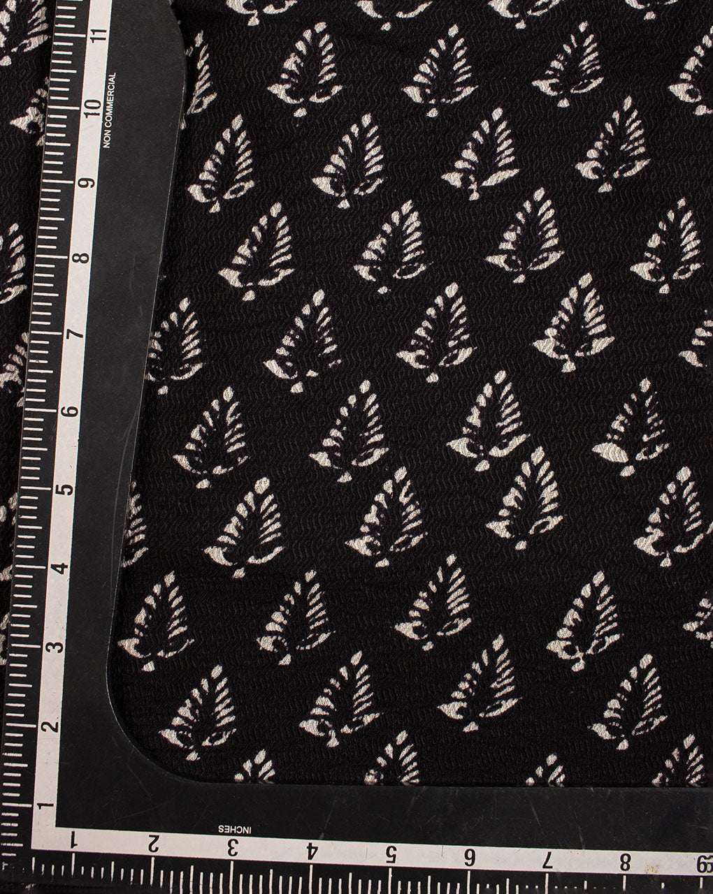 Monochrome Hand Block Rayon Dobby Fabric - Fabriclore.com