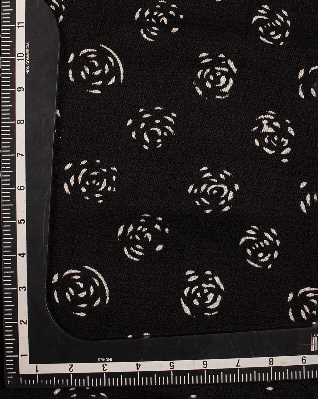 Monochrome Hand Block Rayon Dobby Fabric - Fabriclore.com