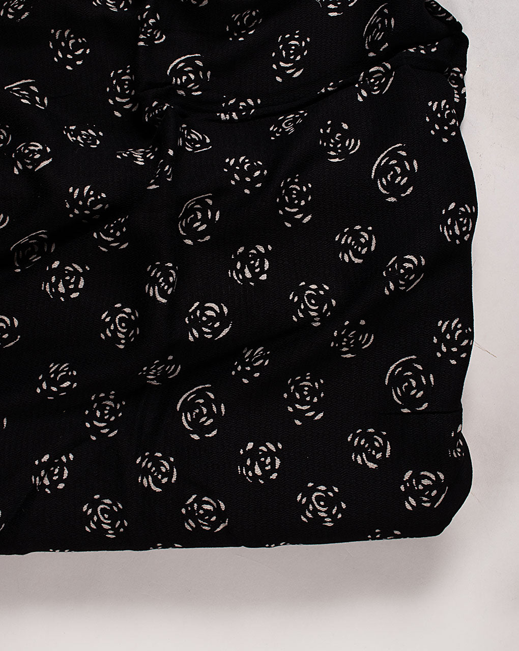 Monochrome Hand Block Rayon Dobby Fabric