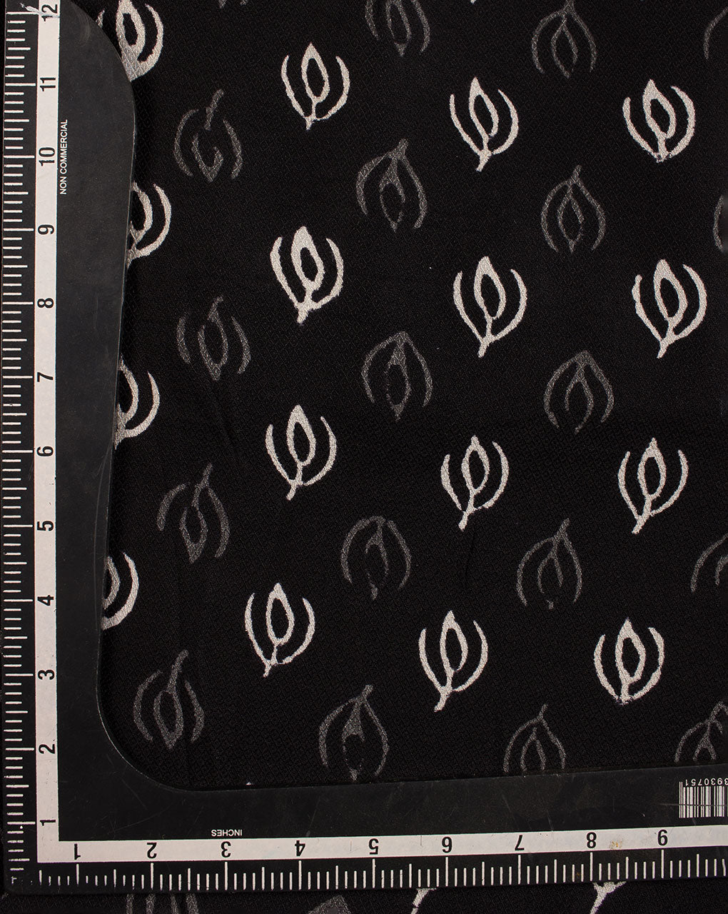Monochrome Hand Block Rayon Dobby Fabric - Fabriclore.com