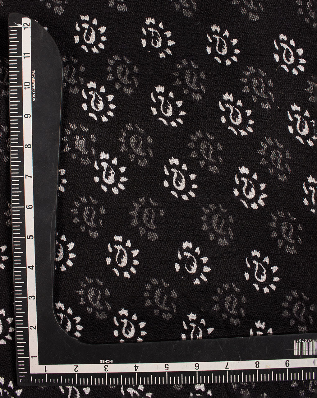 Monochrome Hand Block Rayon Dobby Fabric - Fabriclore.com