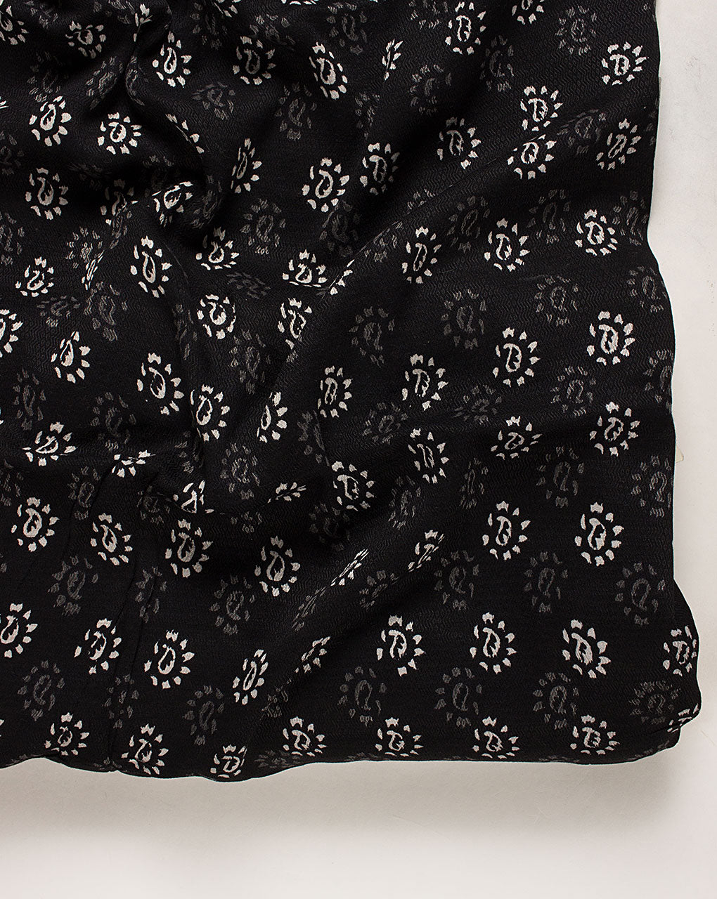 Monochrome Hand Block Rayon Dobby Fabric