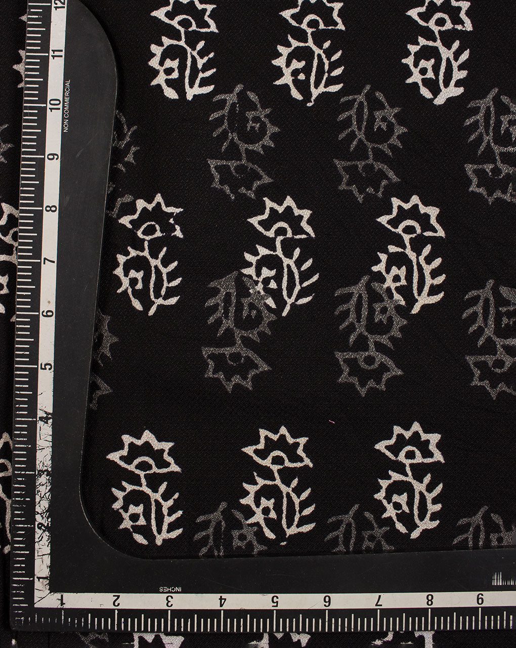 Monochrome Hand Block Rayon Dobby Fabric - Fabriclore.com