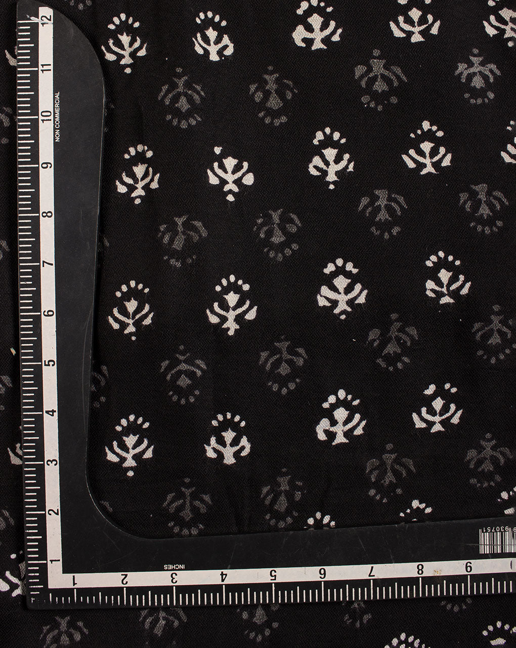 Monochrome Hand Block Rayon Dobby Fabric - Fabriclore.com
