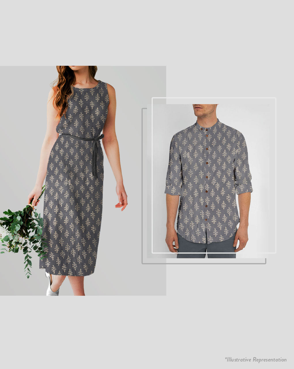 Hand Block Rayon Crepe Fabric