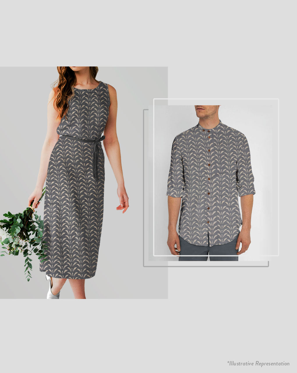 Hand Block Rayon Crepe Fabric