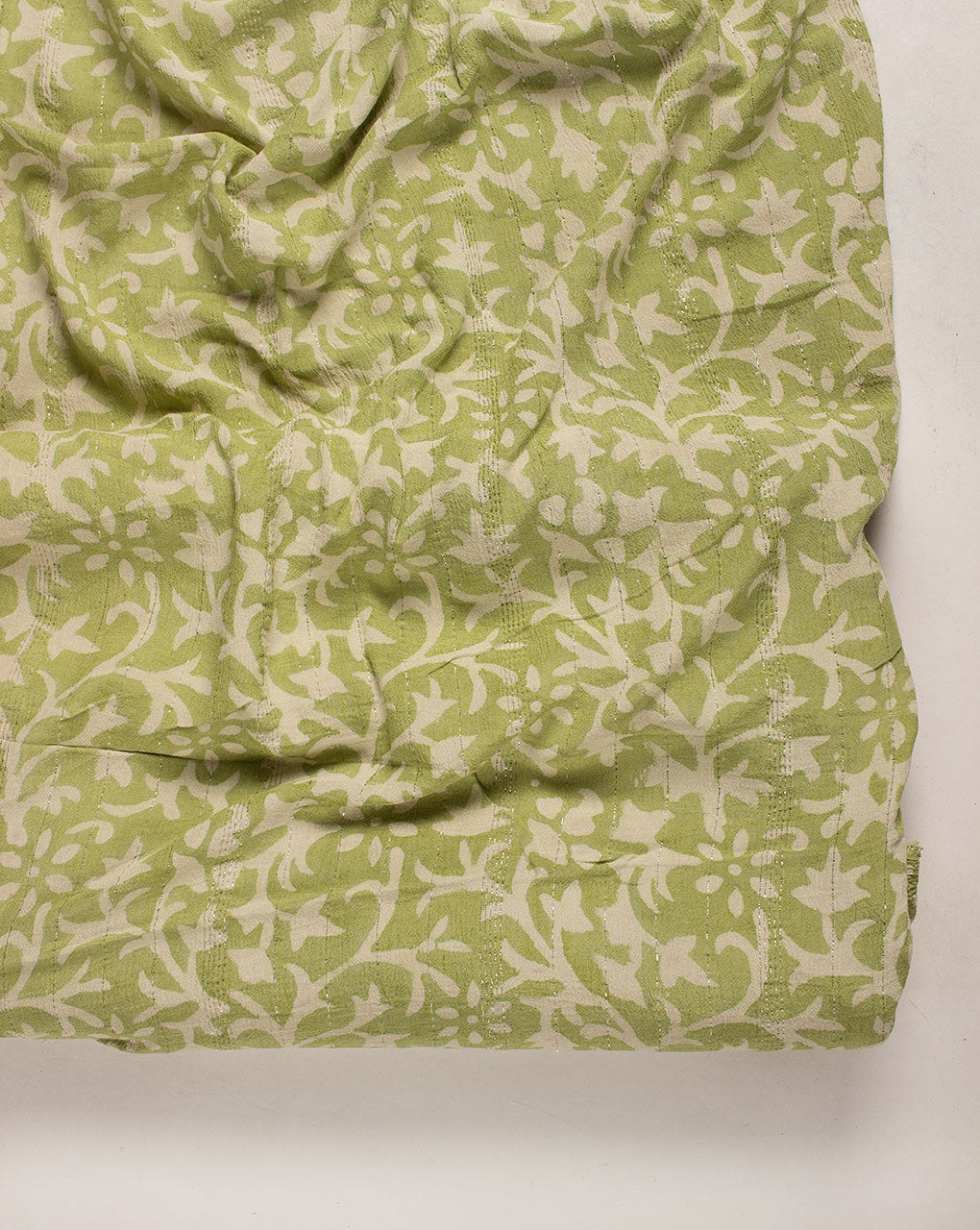 Hand Block Lurex Rayon Fabric