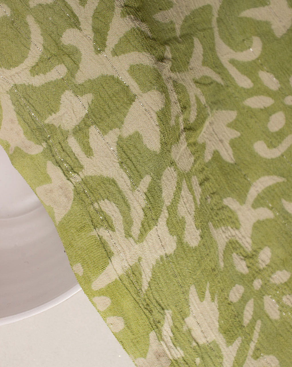 Hand Block Lurex Rayon Fabric