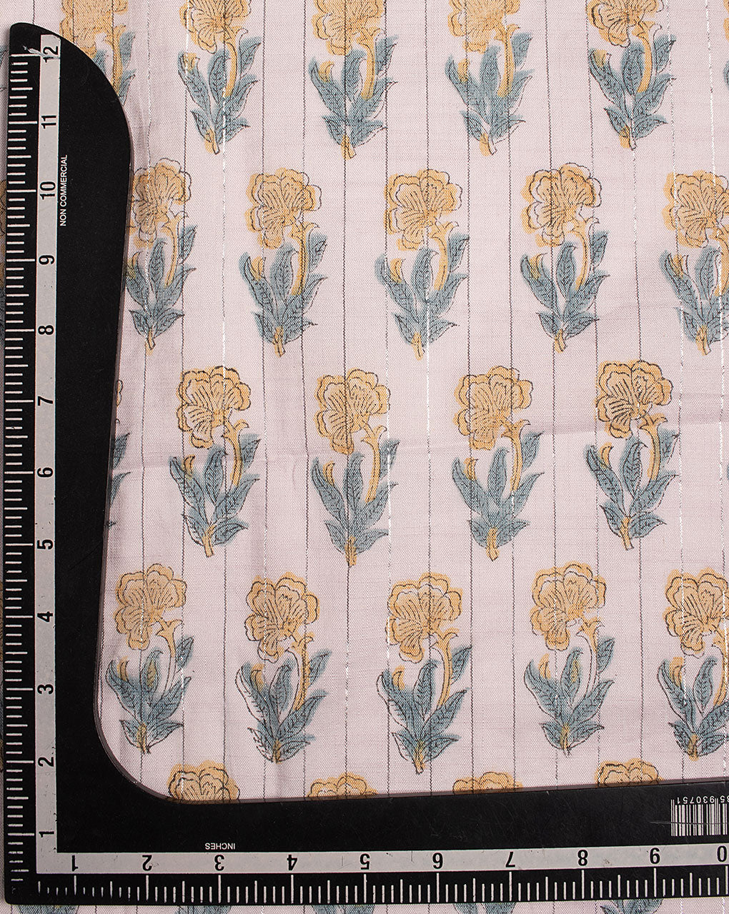 Hand Block Lurex Slub Rayon Fabric