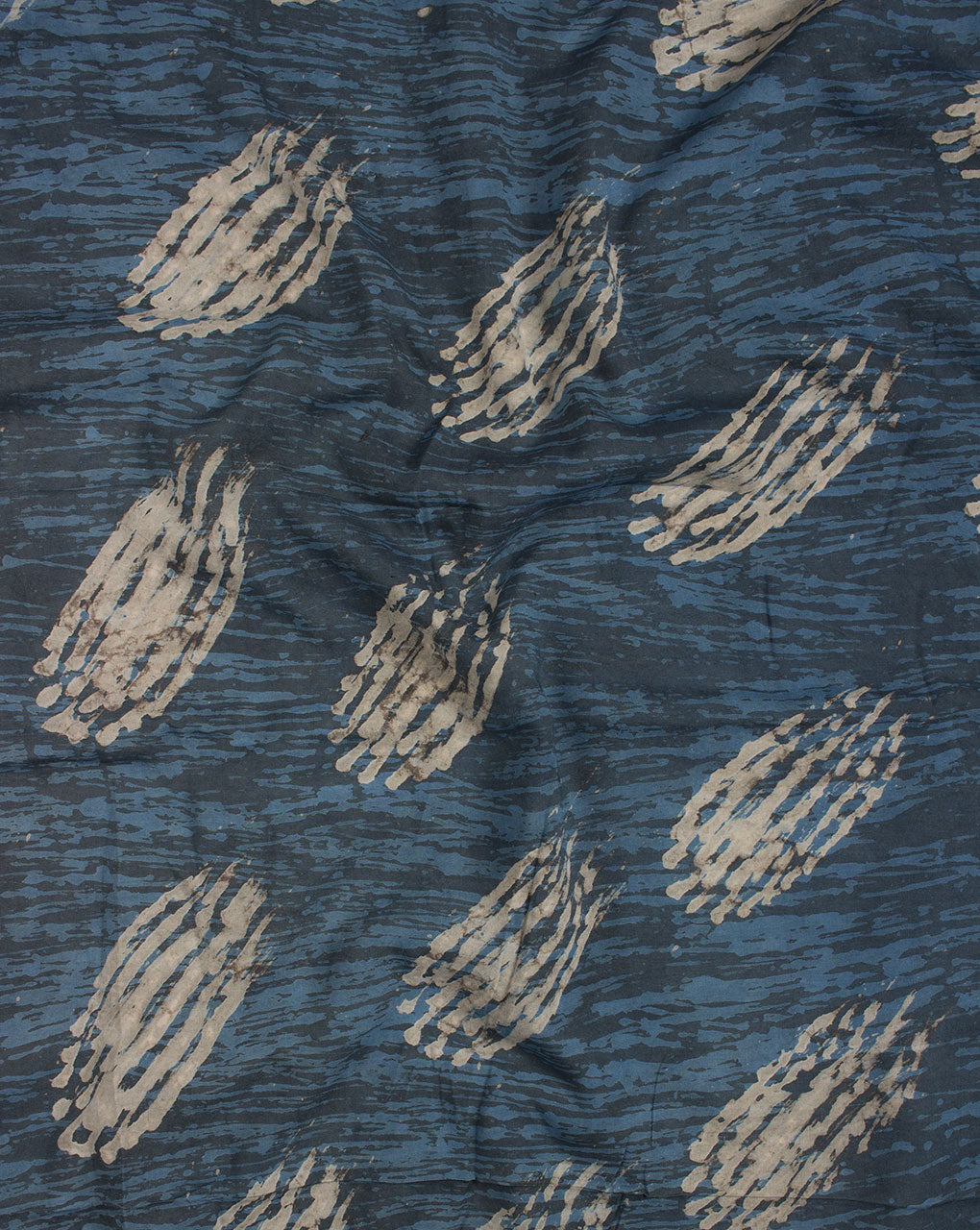 Indigo Hand Block Rayon Modal Fabric - Fabriclore.com