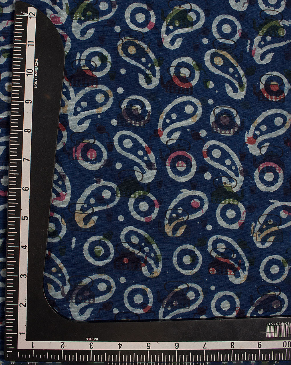 Indigo Hand Block Flex Rayon Fabric
