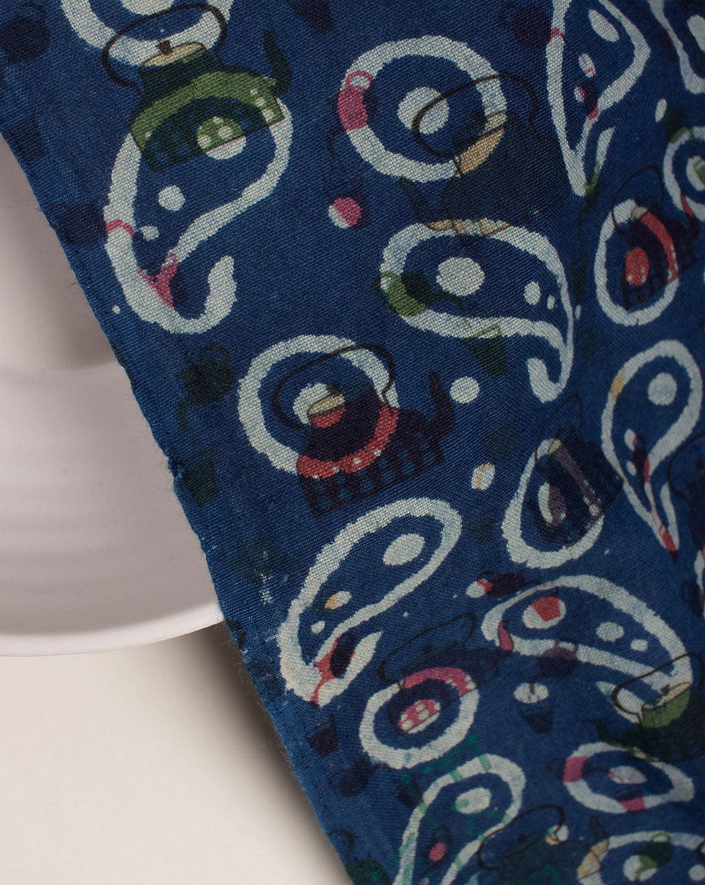 Indigo Hand Block Flex Rayon Fabric