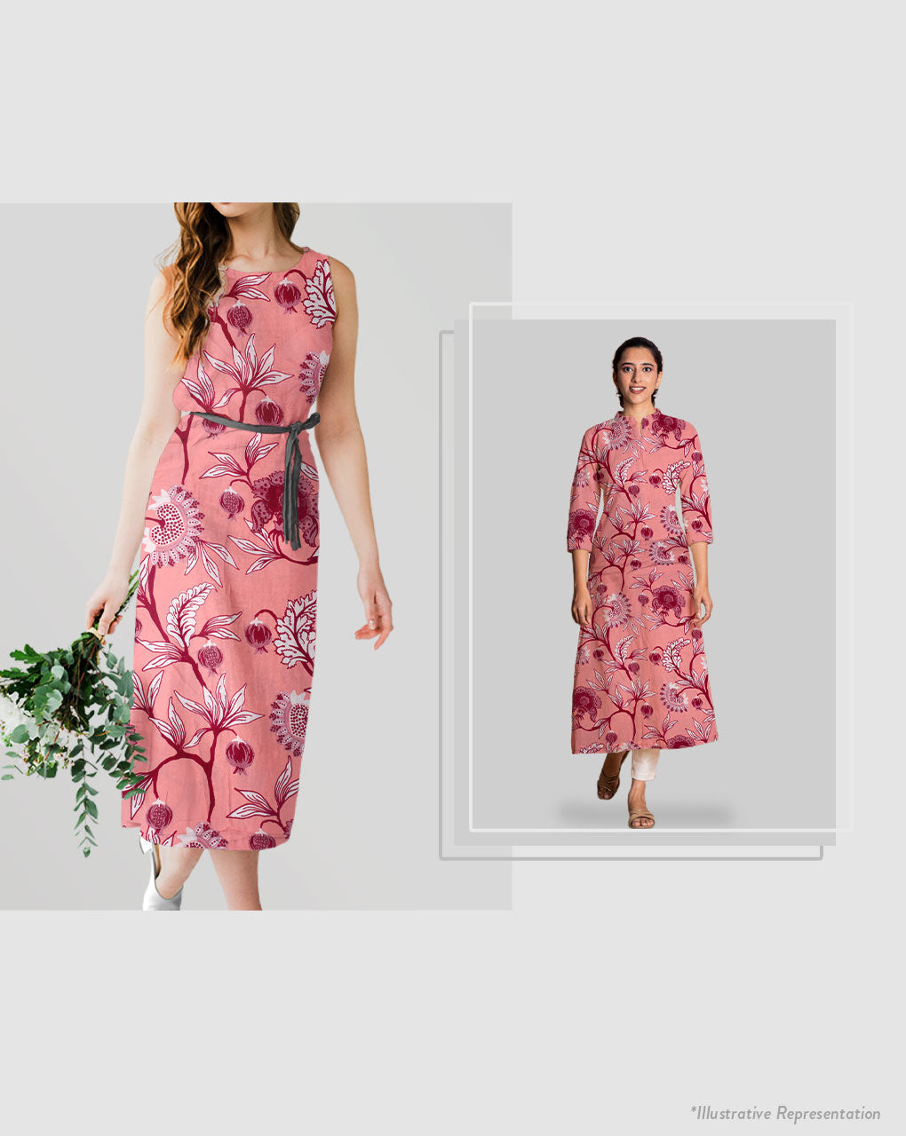 ( Pre Cut 50 CM ) Screen Print Rayon Fabric