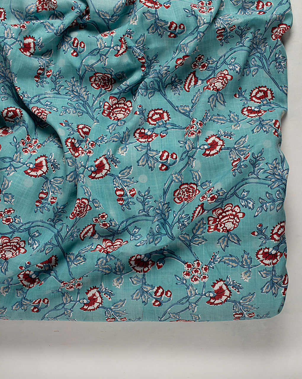 ( Pre Cut 90 CM ) Screen Print Slub Rayon Fabric