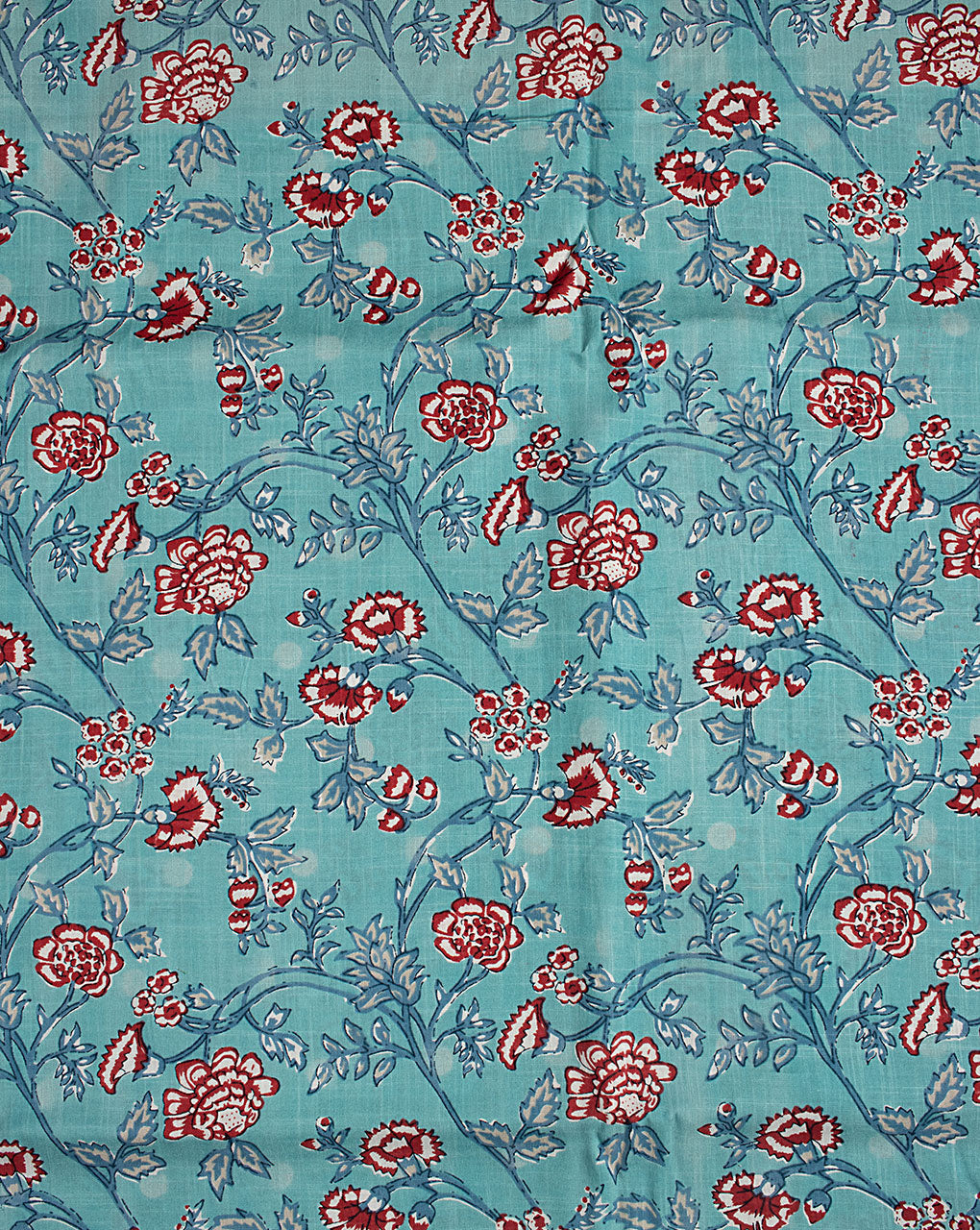 ( Pre Cut 90 CM ) Screen Print Slub Rayon Fabric