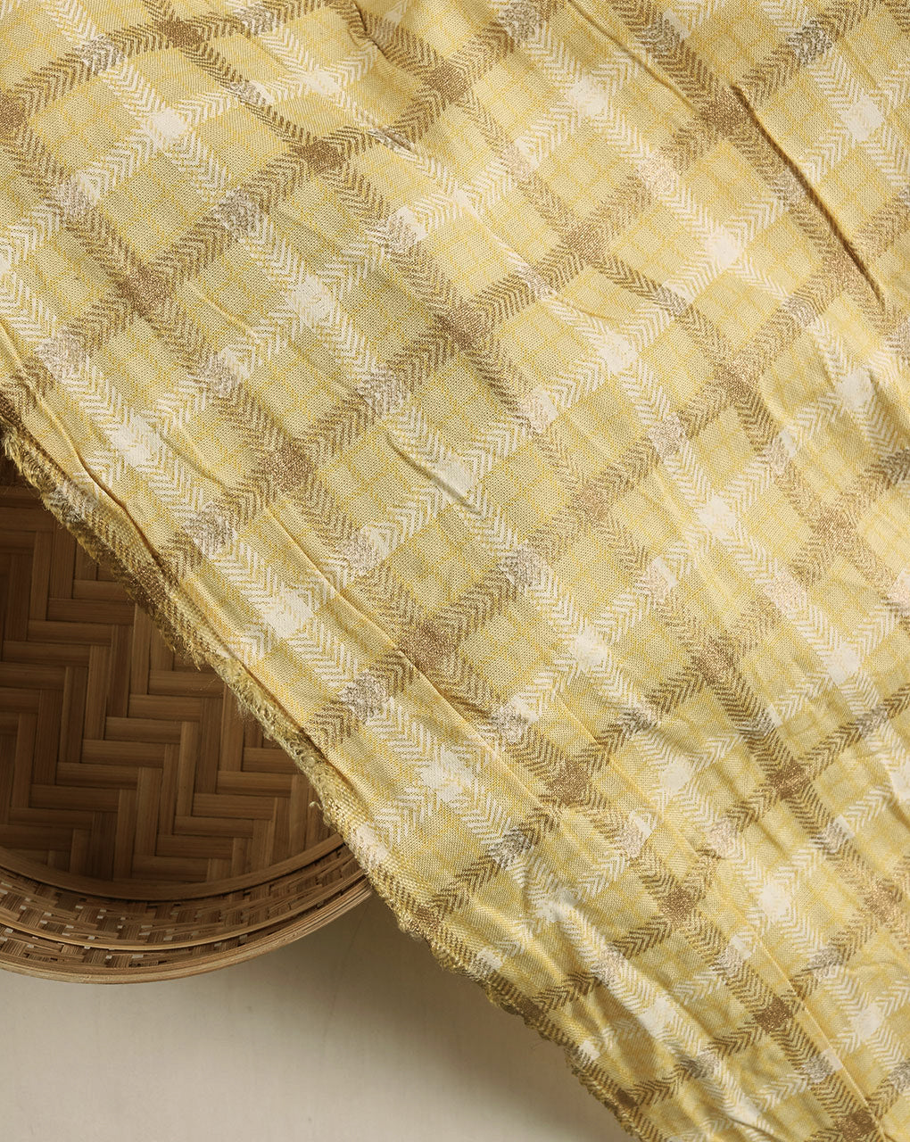 Checks Screen Print Rayon Fabric - Fabriclore.com