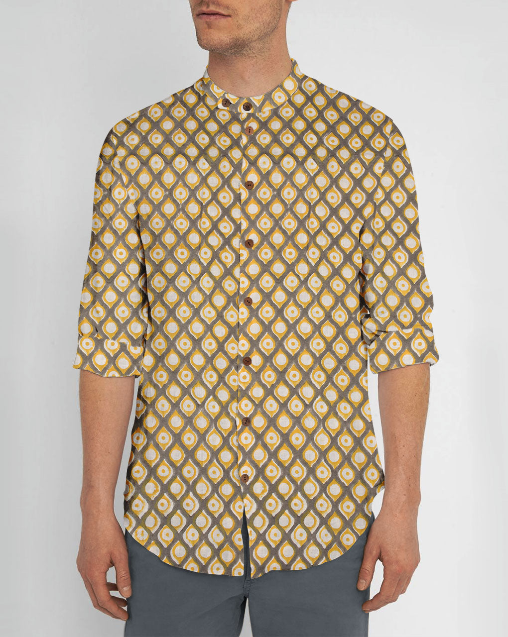 Hand Block Slub Cotton Fabric - Fabriclore.com
