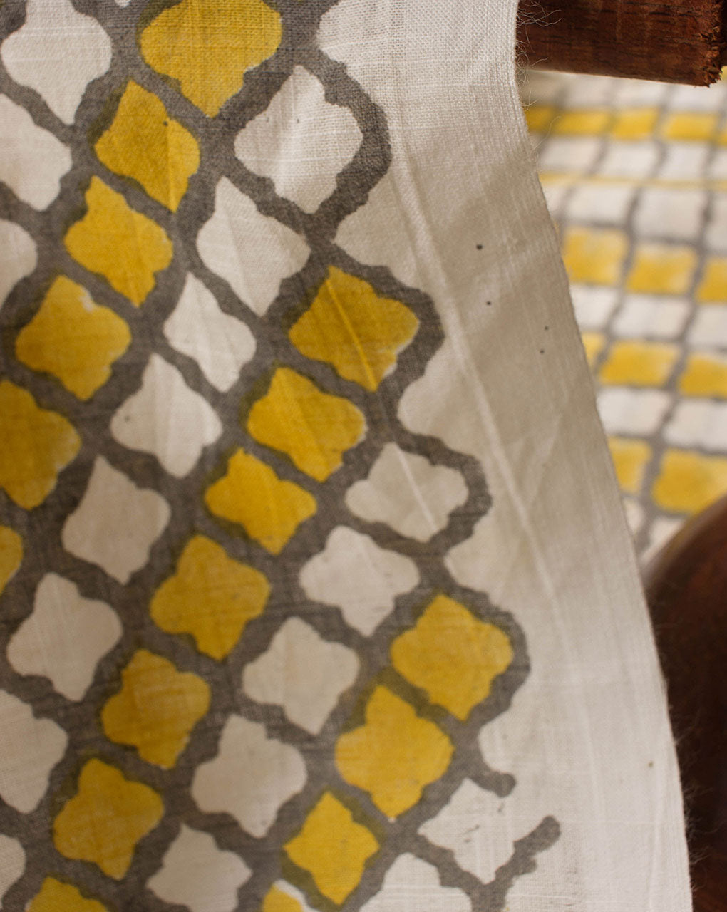 Hand Block Slub Cotton Fabric - Fabriclore.com
